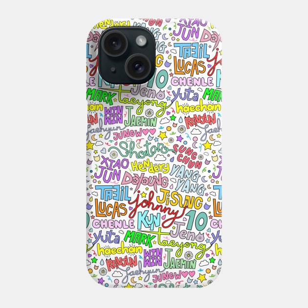 NCT's cute names (OT23) - Pattern. Phone Case by Duckieshop