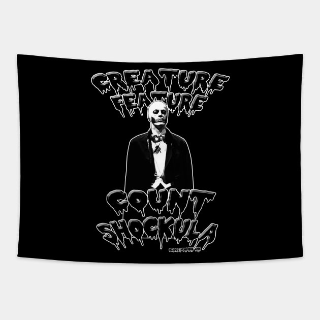 Count Shockula Creature Feature Tapestry by Xombie Ink