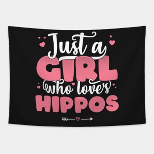 Just A Girl Who Loves Hippos - Cute Hippo lover gift graphic Tapestry