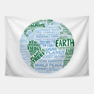 Save Earth - Protect Earth - Word Cloud Tapestry