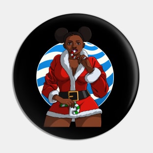 Black Santa Claus Gangster Christmas Pin