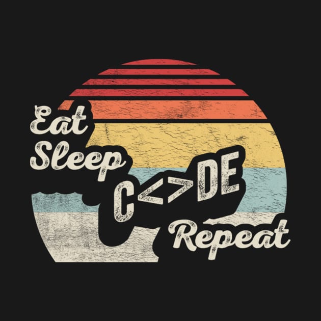 Eat Sleep Code Repeat Computer Nerd Geek IT Computer Science Programmer Coder Engineer Gift by SomeRays