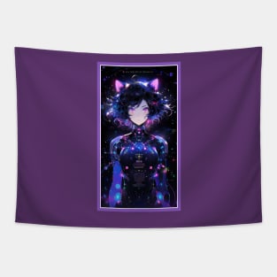 Anime Cute Cat Girl | Quality Anime Girl Artwork | Sci-Fi Manga Girl Anime Art Tapestry