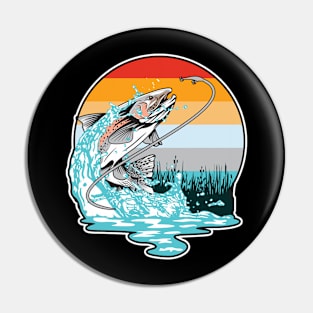 Sunset Fishing Pin