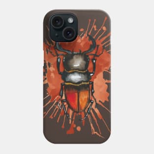 Beautiful Watercolor crawling BUG Red Brown Phone Case