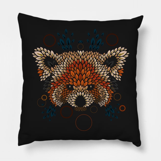 Red Panda Face Pillow by LetterQ