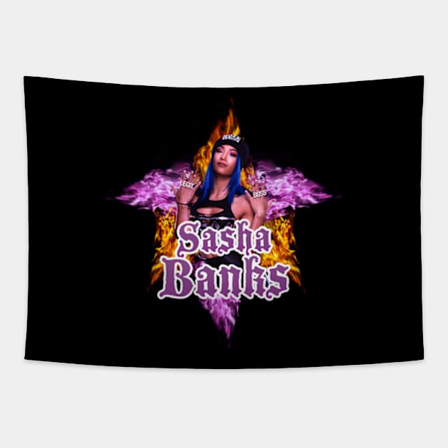 sasha banks // WWE FansArt Tapestry by suprax125R