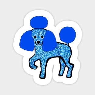 Poodle Fanciness -- Blue Batik Magnet