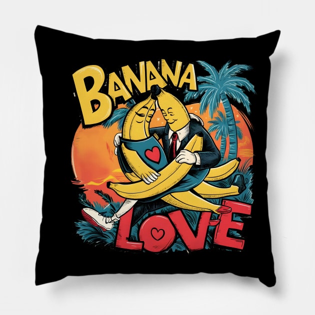 Banana Love Pillow by Florian Sallo