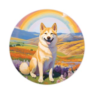 Canaan Dog Memorial Rainbow Bridge Colorful Art T-Shirt