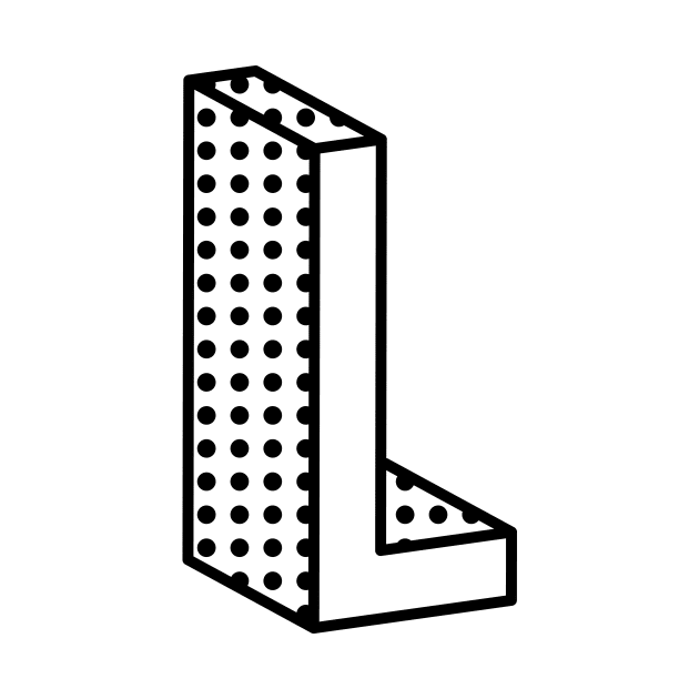 3D Ben Day Dot Isometric Letter L by murialbezanson