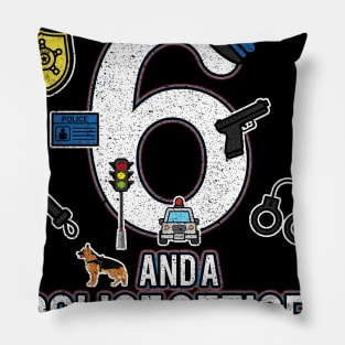 Kids 6th Birthday Shirt Only 6 And A Police Officer Already Pillow