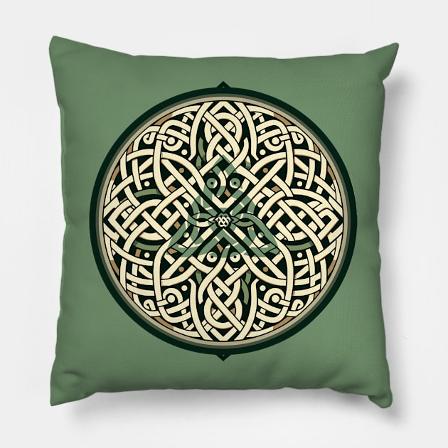 Eternal Celtic Knotwork Mandala Art 3 Pillow by AmandaOlsenDesigns