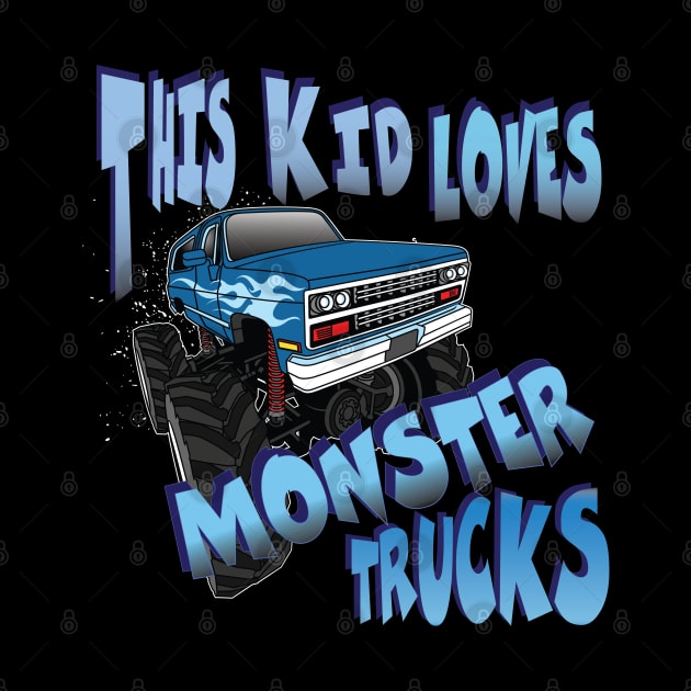 This Kid Loves Monster Trucks Son Daughter Toddler Birthday Gift by Envision Styles