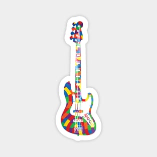 J-Style Bass Guitar Colorful Texture Magnet