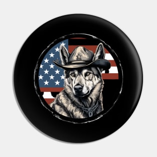 Patriotic Norwegian Elkhound Pin