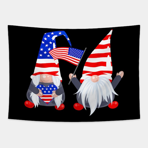 4th Of July Gnomes Shirt Funny American USA Patriotic Tapestry by Haley Tokey