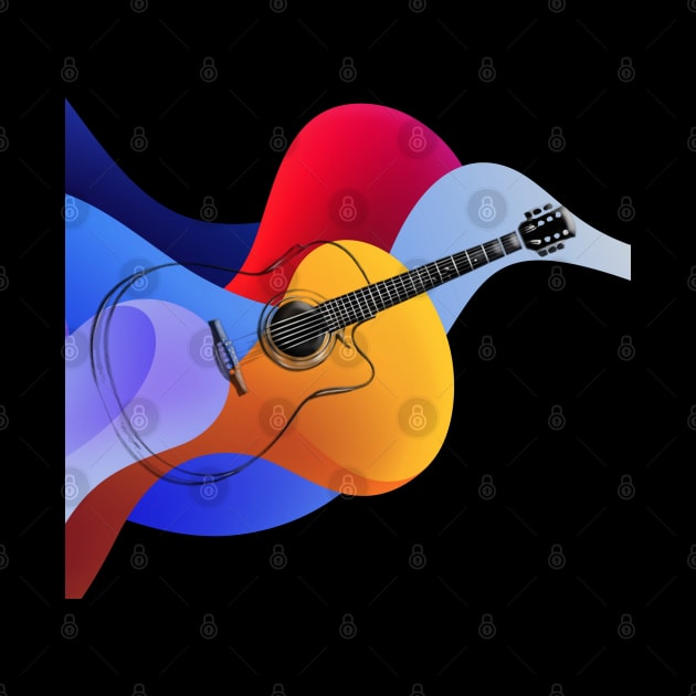 Acoustic Guitar - Colorful Waves by ToochArt