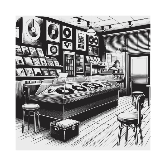 Record shop by OldSchoolRetro