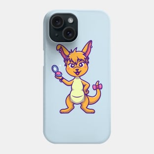 Cute Kangaroo With Make Up Cartoon Phone Case