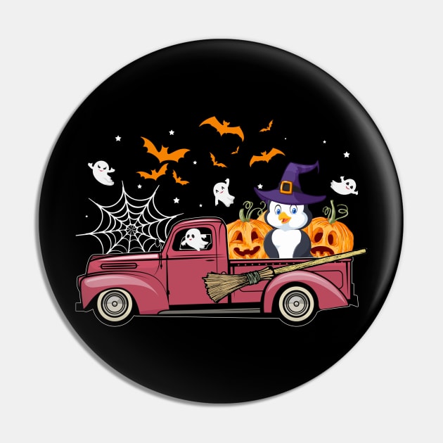 Penguin on red truck pumpkin Pin by timski