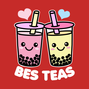 Bes Teas Cute Kawaii Bubble Tea Pun Besties T-Shirt