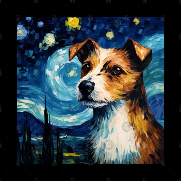 Jack Russell terrier painted in Vincent Van Gogh style by NatashaCuteShop