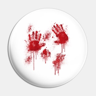 Blood Spatter Handprints Horror Costume Pin