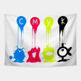 CMYK Poka Fan Parody Cartoon Tapestry