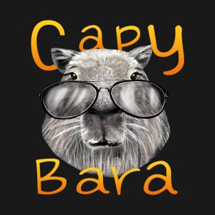 Cool Capybara in Glasses Tee T-Shirt