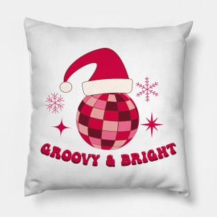 Groovy and Bright Christmas Santa Disco Ball Pillow