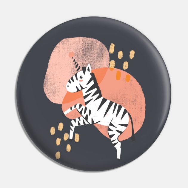 Zebra Party Pin by latheandquill