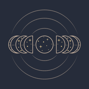 Moon phases line art design T-Shirt