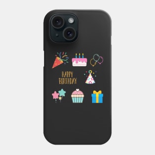 Happy Birthday Sticker Collection Phone Case