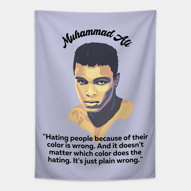 Muhammad Ali Portrait and Quote Tapestry by Slightly Unhinged