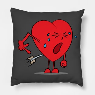 Painful heart by cupid arrow Pillow