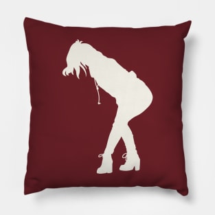 Woman Pop Art White Silhouette Pillow