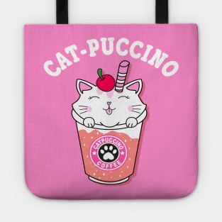 Catpuccino T-Shirt Cats Coffee Cappuccino Italian Coffee Funny Kawaii Cute kitten Cat Lover Tote