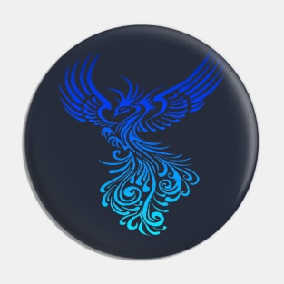 Artistic Phoenix Blue  Aqua Color Blend Pin