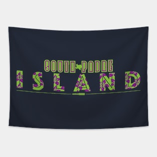 South Padre Island Inspired Design in Green and Purple Tapestry