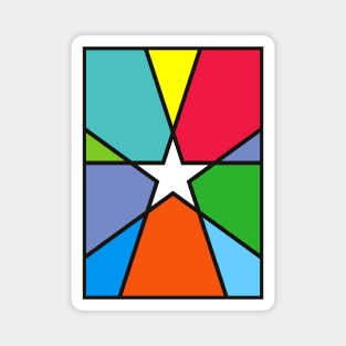 Colorful Star Rainbow Color Flat Poster Magnet