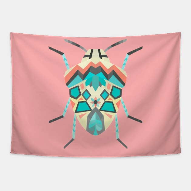 Geometric Tropical Beetle Bug in Digital Tapestry by narwhalwall