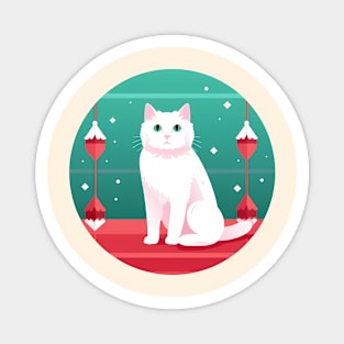 Turkish Van Cat Xmas Ornament, Love Cats Magnet