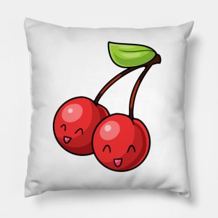 Kawaii cherries fruit Pillow