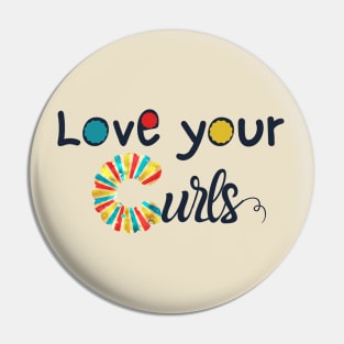 Love your curls - Blue Pin