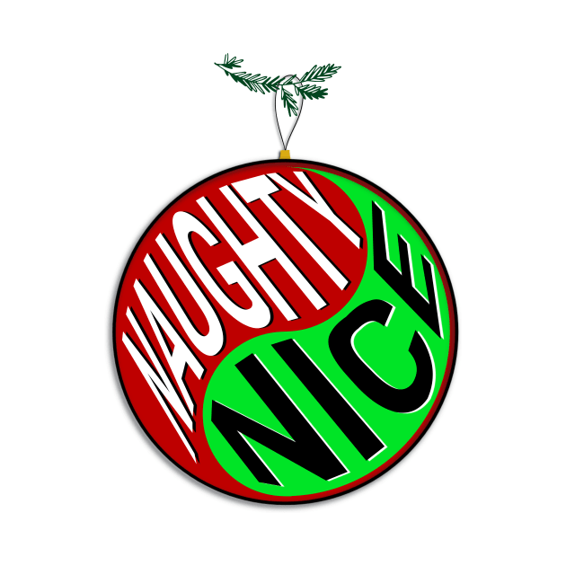 Yin Yang Naughty Nice Christmas Ornament by Spark of Geniuz