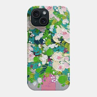 Pastel roses knife painting Phone Case
