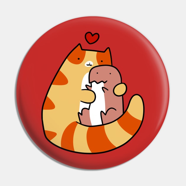 Tabby Loves T-rex Pin by saradaboru