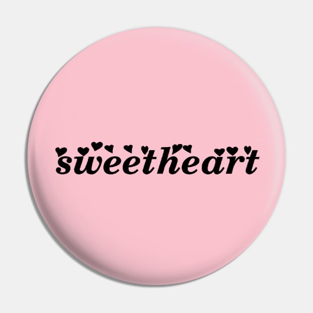 Black Sweetheart Pin by bandsnthings