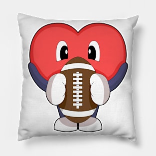 Heart American Football Sports Pillow